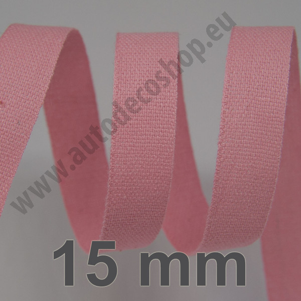 Bavlněná stuha - Cordula 15 mm - růžová 105 (20 m)