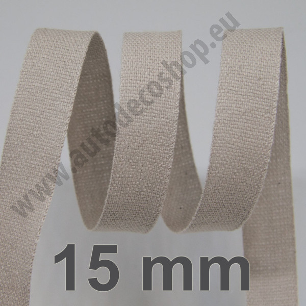 Bavlněná stuha - Cordula 15 mm - šedá 105 (20 m)