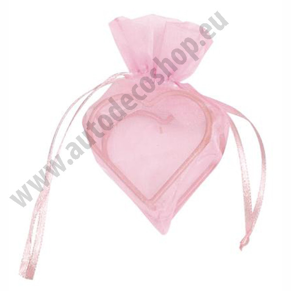 Svatební mošnička na mandle 5x9 cm - růžová (4ks/bal)