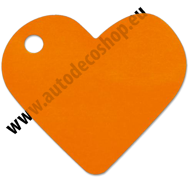 Svatební jmenovka 4x4cm - srdce - oranžová (10ks/bal)