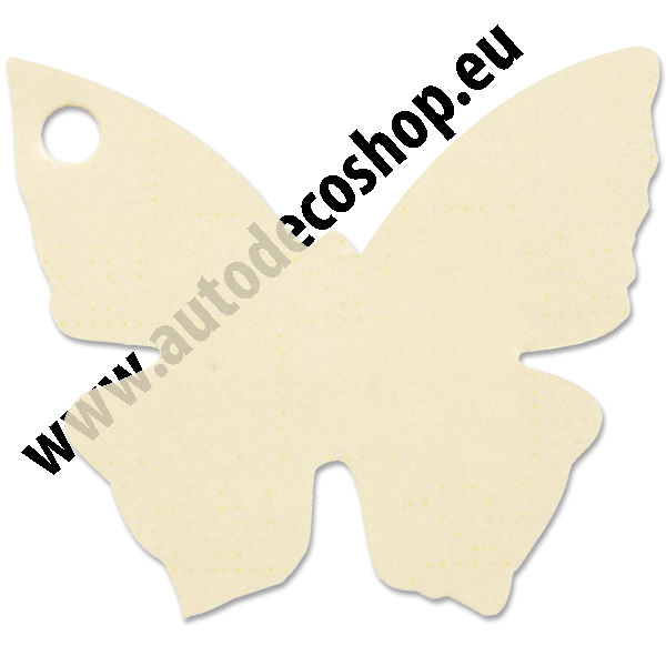 Svatební jmenovka 4x4cm - motýlek - krémová (10ks/bal)