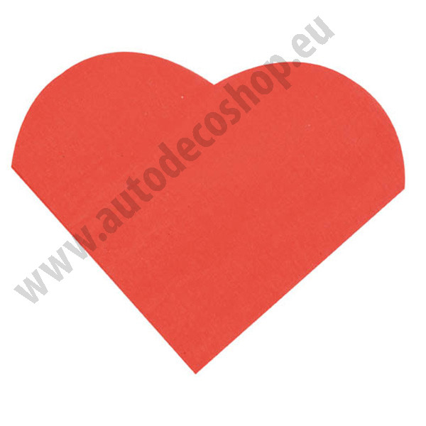 Svatební ubrousek 19x17cm SRDCE - červená (3-vrstvý, 20ks/bal)