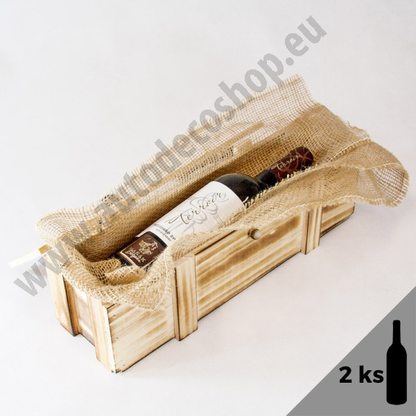 Dřevěná truhla na víno 2 x 0,75L (1 ks)