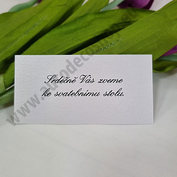 Pozvánka ke svatebnímu stolu UNI 10x5 cm - perleť (1 ks)