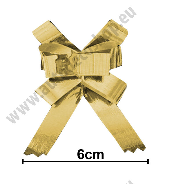 Stahovací zlatá mašle Basic 1/25 METAL - středně zlatá