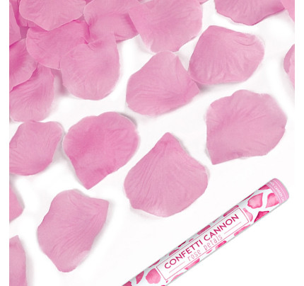 Vystřelovací konfety 60 cm - růžové plátky růží ( 1 ks )