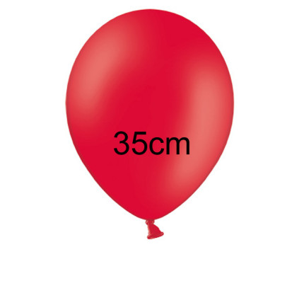 Balonek pastelový - Ø35 cm - červená (100 ks/bal)