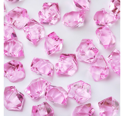 Dekorační krystaly - růžová (50ks/bal)
