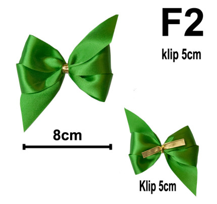 Mašlička s klipem typ F2 - zelená (10 ks/bal)