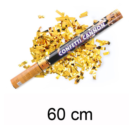 Vystřelovací konfety 60cm - metal zlatá ( 1ks )