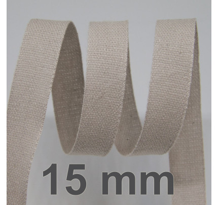 Bavlněná stuha - Cordula 15 mm - šedá 105 (20 m)