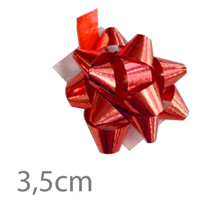 Nalepovací hvězdice STAR 7/13 METAL - červená - Ø35 mm (50 ks/bal)