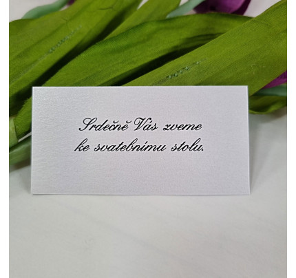 Pozvánka ke svatebnímu stolu UNI 10x5 cm-perleť (1 ks)