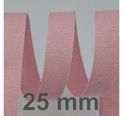 Bavlněná stuha - Cordula 25 mm - starorůžová 216 (20 m)