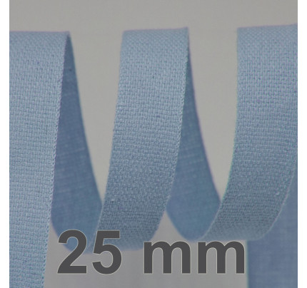 Bavlněná stuha - Cordula 25 mm - světle modrá 152 (20 m)